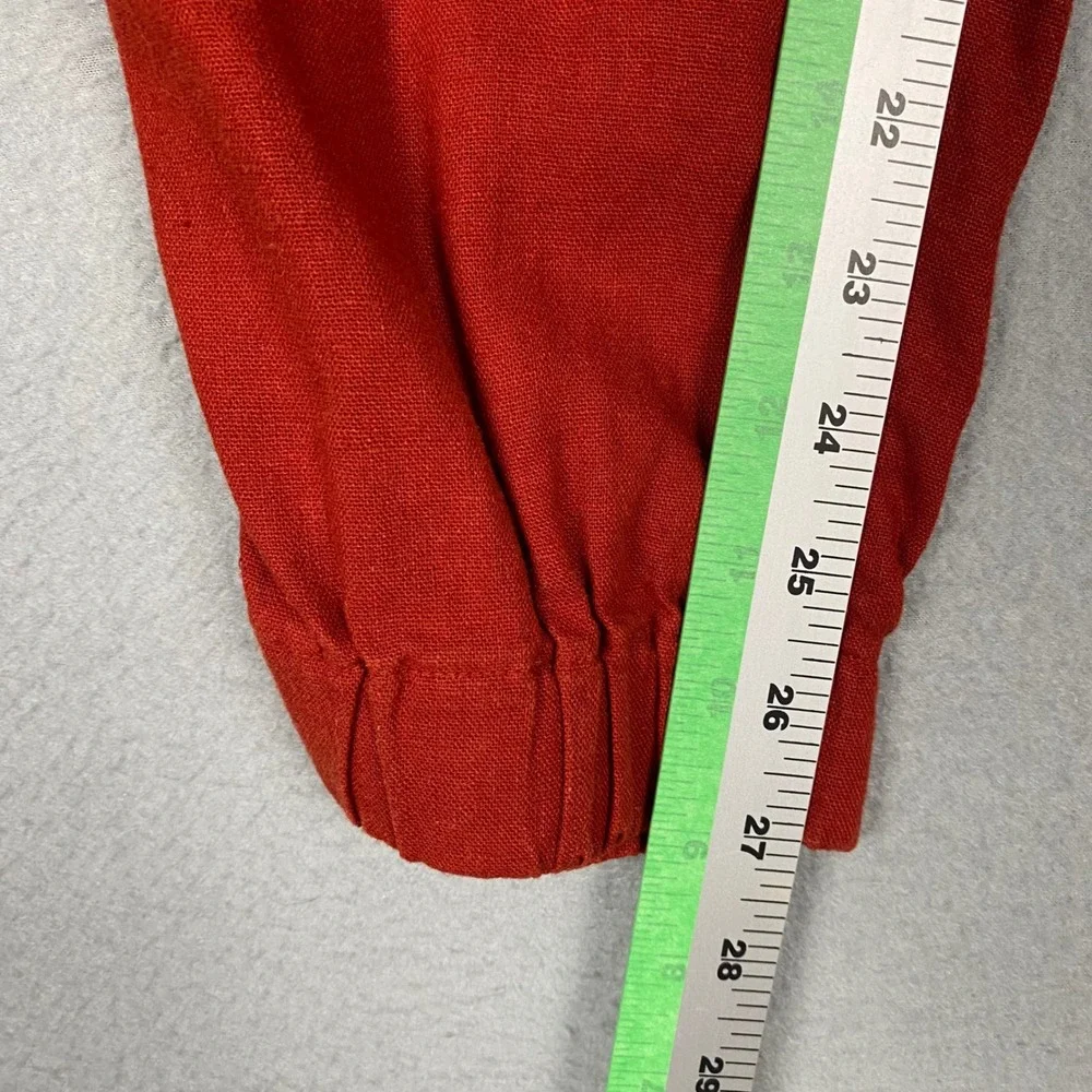 Banana Republic Linen Cargo Jogger‎ Pants Womens Small Cayenne